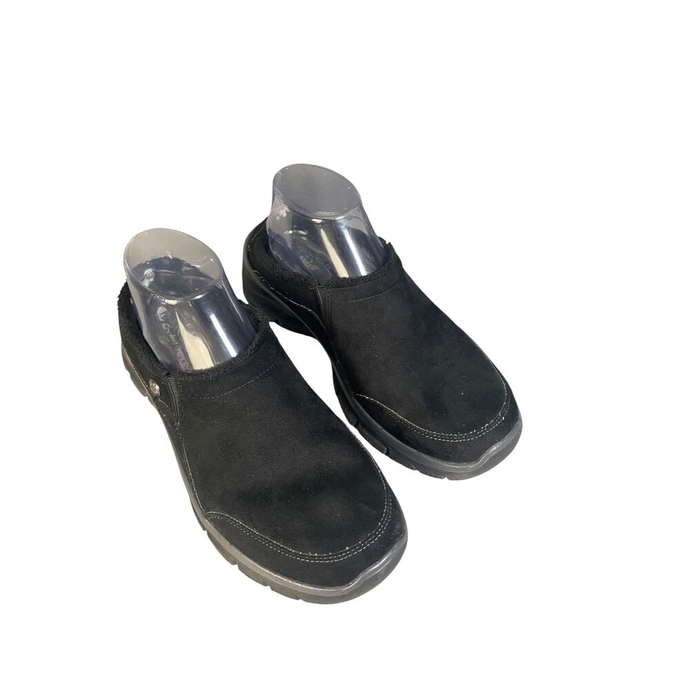 Skechers Women’s Size 8 Easy Going Latte Black Faux Suede Slip On Mules - Picture 8 of 9